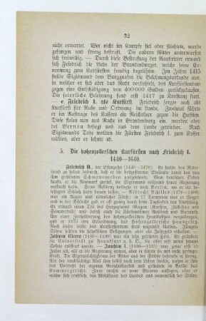 5. Die hohenzollerschen Kurfürsten nach Friedrich I. 1440-1640