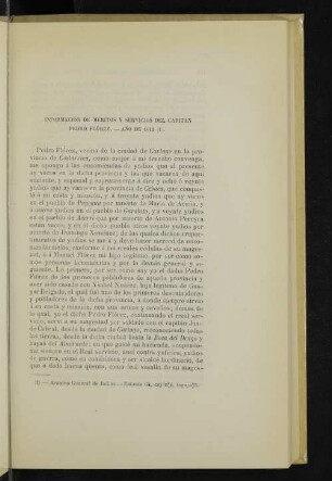 Información de méritos y servicios del capitán Pedro Flórez. - Año de 1611 (1).