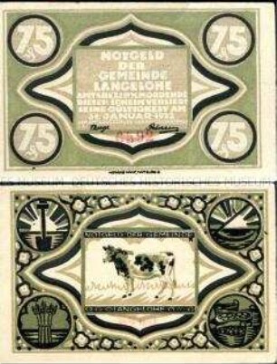 Langelohe 75 Pfennig, Notgeldserie