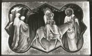 Die Flucht nach Ägypten (Predallateil) von Lorenzo, Monaco. Pappelholz; 20 x 32,3 cm. um 1405