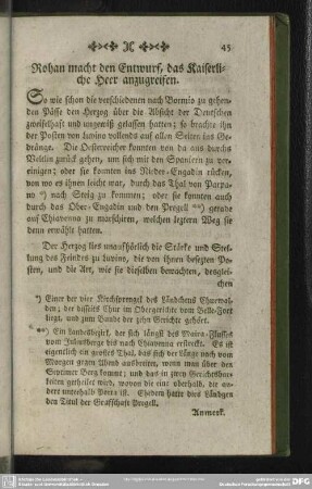 Rohan macht den Entwurf, das Kaiserliche Heer anzugreifen