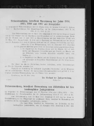 Bekanntmachung, betreffend Verwendung von Hilfskräften bei den hamburgischen Justizbehörden