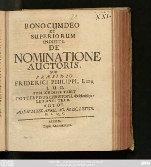 De Nominatione Auctoris