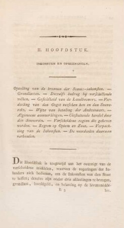II. Hoofdstuk. Inkomsten en opbrengsten