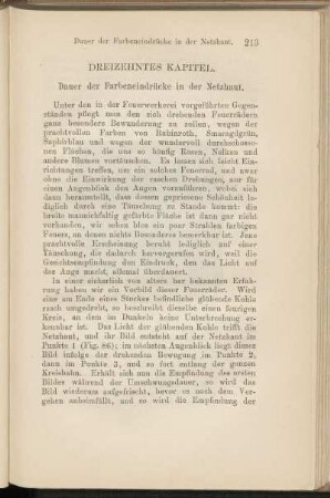 Dreizehntes Kapitel. Dauer der Farbeneindrücke in der Netzhaut.