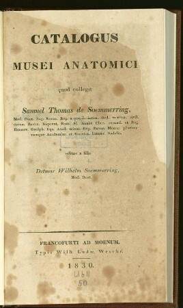 Catalogus musei anatomici