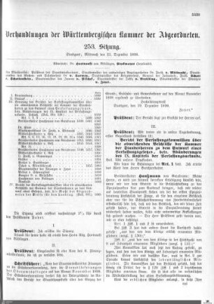 253. Sitzung, Stuttgart, 21.12.1898
