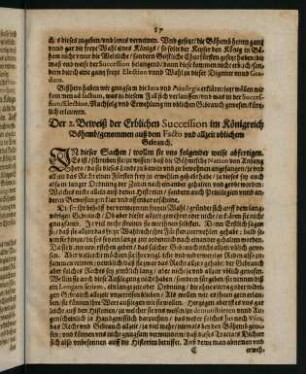 17-18, Der 2. Beweiß der Erblichen Succession im Königreich Böheimb