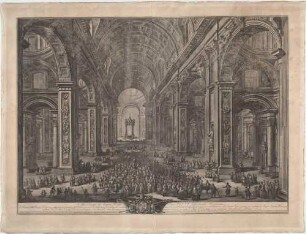L’Interno della Basilica Vaticana [...] (Innenansicht der Peterskirche in Rom im Jubeljahr 1775)