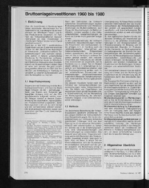 Bruttoanlageinvestitionen 1960 bis 1980