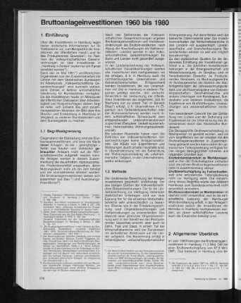 Bruttoanlageinvestitionen 1960 bis 1980