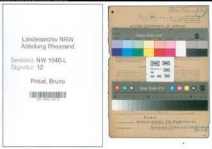 Entnazifizierung Bruno Pintat , geb. 12.05.1920 (Justizangestellter)