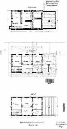 Dußlingen: Empfangsgebäude Grundrisse UG,EG,1.OG