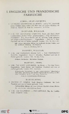 I. Englische und französische Farbstiche (Nr. 1-125)
