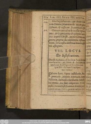VIII. Locus. De Iustificatione.