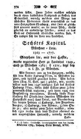 Sechstes Kapitul. Muenchner Linie. 1363 - 1777