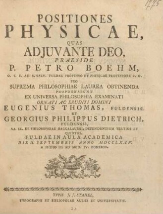 Positiones physicae
