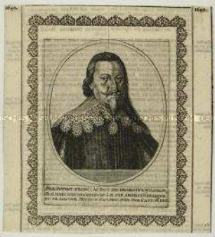 Brustbildnis des Georg Wilhelm Kurfürst von Brandenburg in ovalem Rahmen