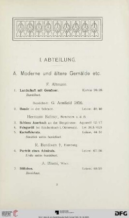 I. Abteilung (Nr. 1-310)