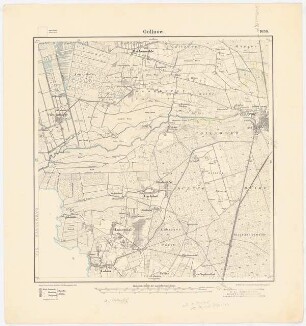 Messtischkarte Gollnow. Zum Projekt gehörend: Hermann Jansen, Siedlungsplan, Gollnow: Planungsunterlage, Messtischkarte, Teilblatt 1058 (Gollnow) 1:25000