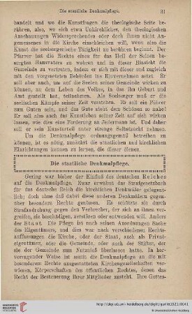 Die staatliche Denkmalpflege