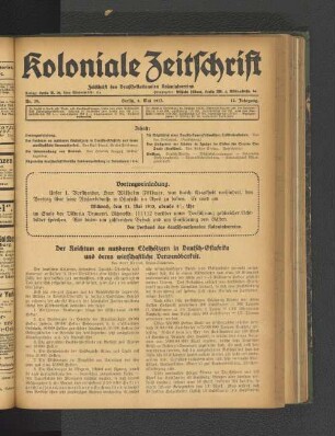 Nr. 19. Berlin, 9. Mai 1913. 14. Jahrgang.
