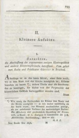 Kleinere Aufsätze