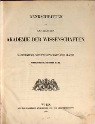 Denkschriften. 27. 1867