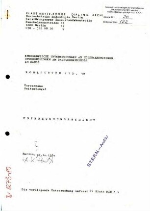 Untersuchungsbericht: Endoskopie Kohlfurter               Str. 42