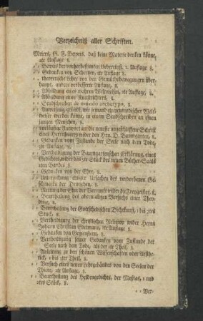 Verzeichniß aller Schriften