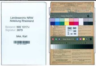 Entnazifizierung Karl Iske , geb. 25.11.1895 (Modellschlosser)