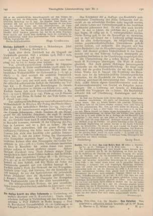 149-150 [Rezension] Bertholet, Alfred (Hrsg.), Die Heilige Schrift des Alten Testaments in Verbindung mit andern übersetzt von E. Kautzsch. 4., umgearb. Aufl. 1. Lfg