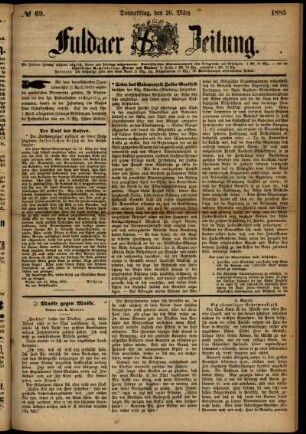 Ausgabe vom Donnerstag, den 26. März 1885.