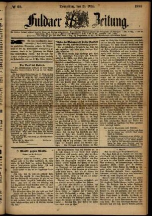Ausgabe vom Donnerstag, den 26. März 1885.