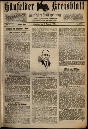 Zweite Ausgabe vom Samstag, den 05. Januar 1929.