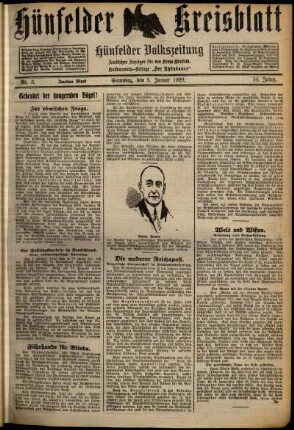 Zweite Ausgabe vom Samstag, den 05. Januar 1929.