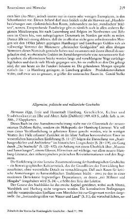 Rezensionen und Hinweise : Allgemeine, politische und militärische Geschichte