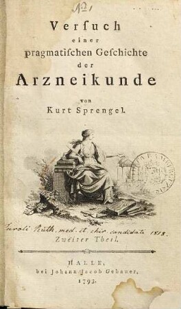 Versuch einer pragmatischen Geschichte der Arzneykunde, Zweiter Theil