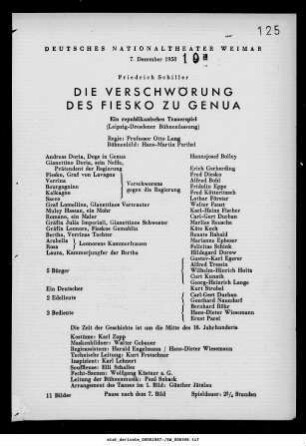 Die Verschwörung des Fiesko zu Genua