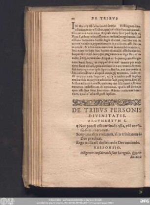 De Tribus Personis Divinitatis.