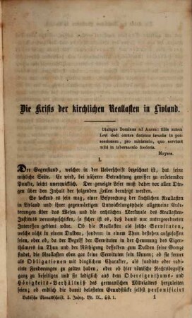 Baltische Monatsschrift. 1864,[1] = Bd. 9