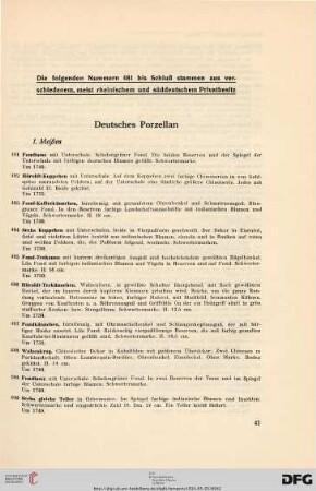 Deutsches Porzellan (Nf. 481-565)