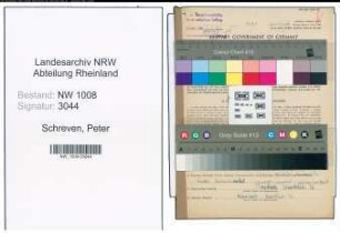 Entnazifizierung Peter Schreven , geb. 05.08.1896 (Kassierer)