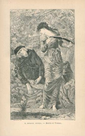 E. Burne Jones. - Merlin et Viviane