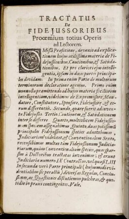 Tractatus De Fidejussoribus Proœmium totius Operis ad Lectorem.