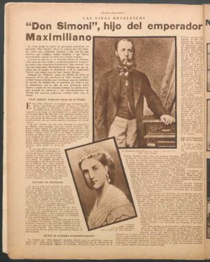 "Don Simoni", hijo del emperador Maximiliano : Las vidas novelescas