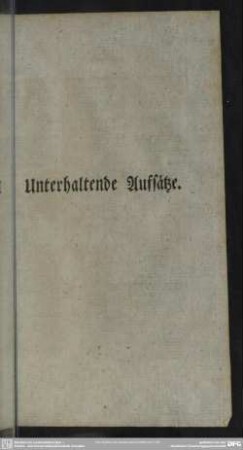 Unterhaltende Aufsätze