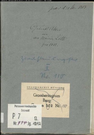 Zivilstandsregister der Munizipalität Lotte (Geburten 1812). (Gemeinde: Lotte, Kreis Tecklenburg)