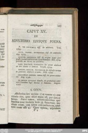 Caput XV. De Adulterio Eiusque Poena.