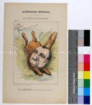 Karikatur auf Napoléon Joseph Charles Paul Bonaparte aus der Serie "La Ménagerie Impériale"